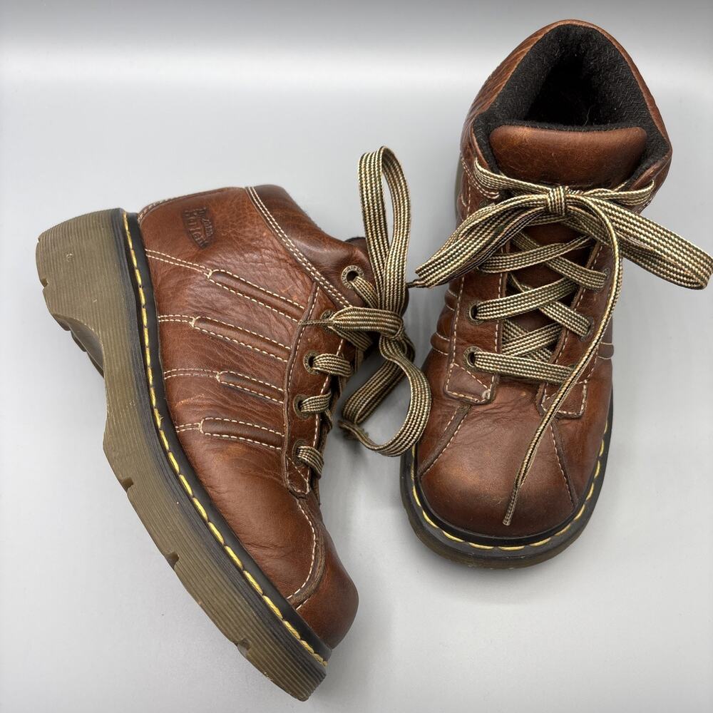Dr Martens Chunky Ankle Boots Womens Size 7 Mens 6 Brown Lace Up Hightop Y2K